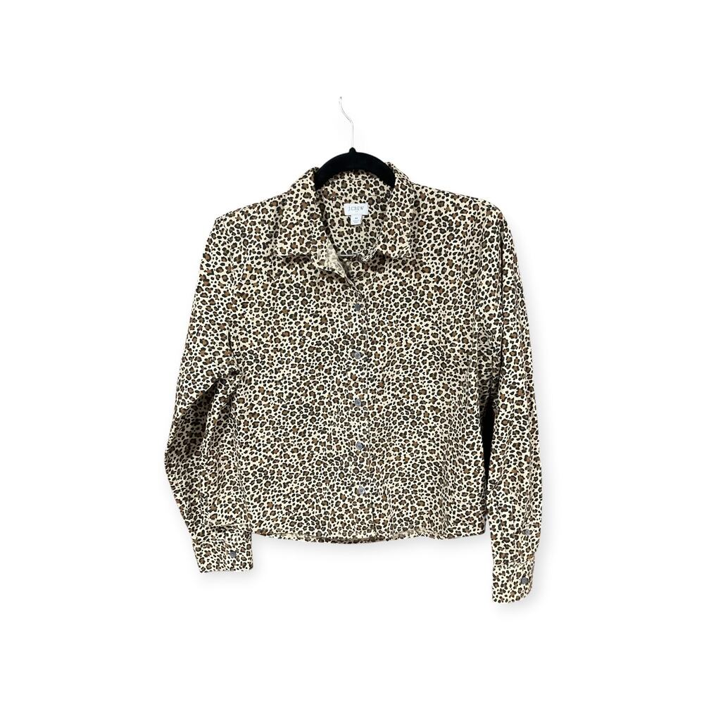 J. Crew Leopard Top Women Medium Crop